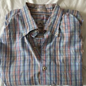 Peter Millar Multicolor Plaid Button-Down Shirt — Blue, Tan & Pink